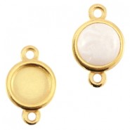 DQ Metal connector charm with setting 2 eyelets Ø7mm Gold